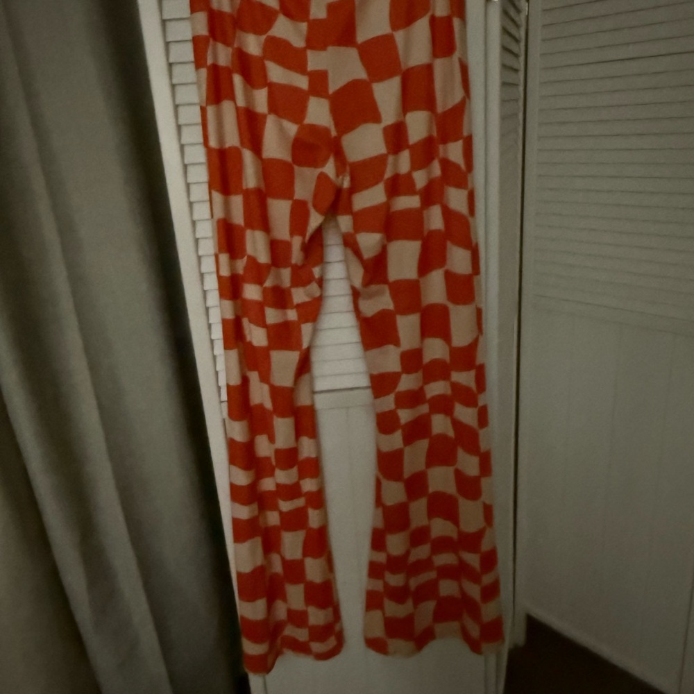 Orange and White Checkered Pants